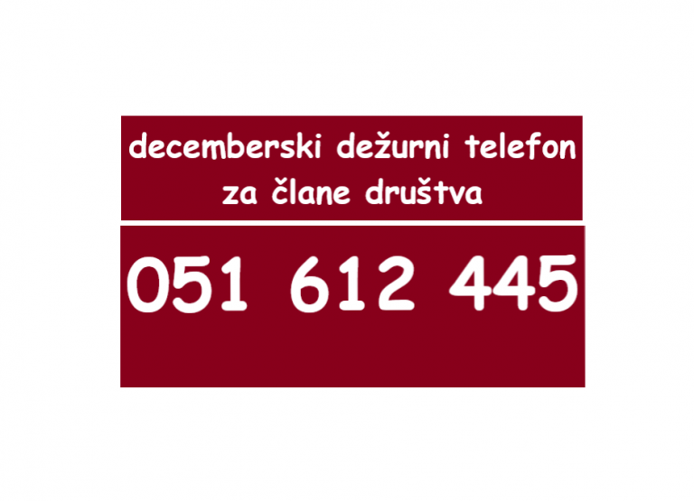 OBVESTILO ČLANICAM IN ČLANOM